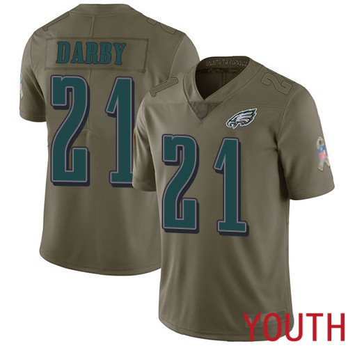 Youth Philadelphia Eagles #21 Ronald Darby Limited Olive 2017 Salute to Service Football NFL Jersey->youth nfl jersey->Youth Jersey